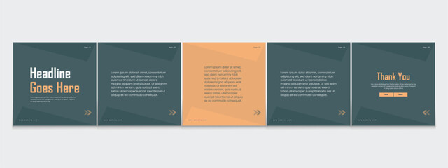 Set of LinkedIn carousel post, social media Instagram carousel post, modern and editable business carousel template design © Tarek Digital