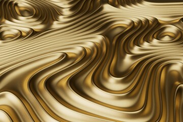 Gold wavy textured abstract background