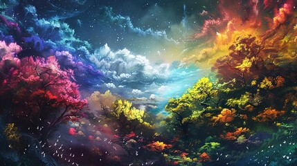 Colourful painting wallpaper 