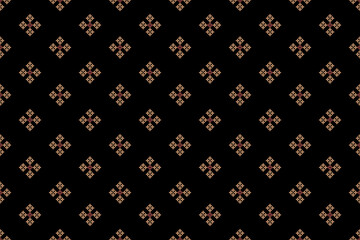 Beautiful vintage cross stitch traditional ethnic pattern.floral pixel art embroidery. Elegance background abstract Aztec beautiful seamless pattern for fabric,cloth,dress,carpet,curtain,sarong,batik.