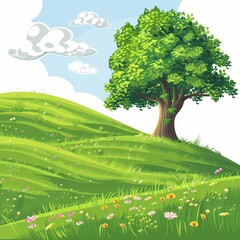 Green Fields Background Illustration