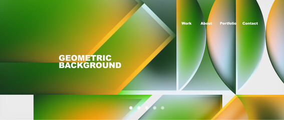 Abstract geometric shapes web design page. Vector Illustration For Wallpaper, Banner, Background, Card, Book Illustration, landing page