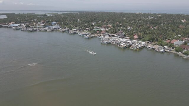 Negombo fish market areal view