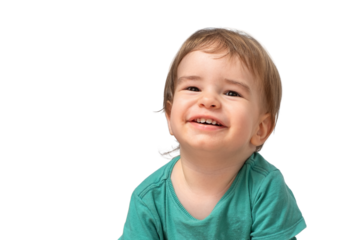 Portrait of a cute cheerful child looking at the camera close png