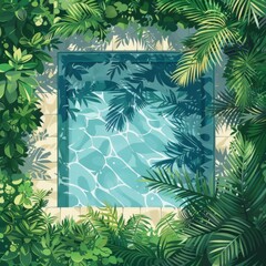 Tropical Pool Background Illustration