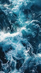 Fototapeta premium Splashing blue water waves.