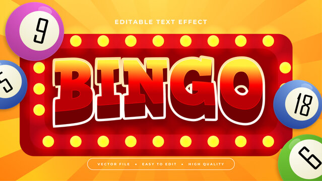 Colorful bingo 3d editable text effect - font style