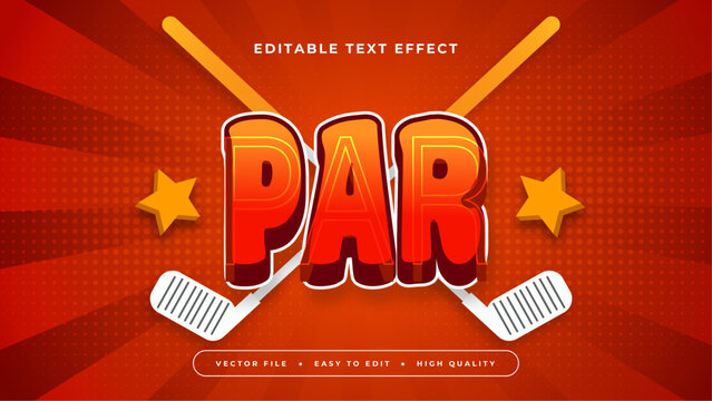 Red orange and white par 3d editable text effect - font style