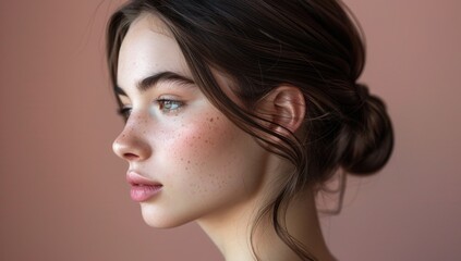 Fototapeta premium A minimalist interpretation of the ballerina bun, showcasing clean lines and refined poise.