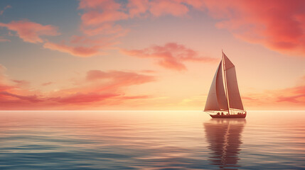 sailing boat at sunset