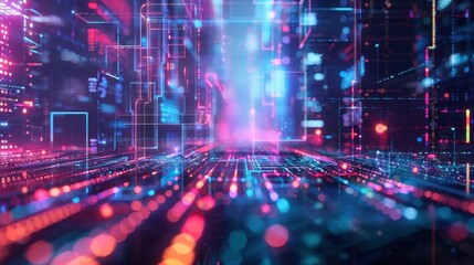 Fototapeta premium Lightbased technology concept showing advanced computing or optical data transmission