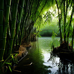 Bamboo Forest River Graphic Design