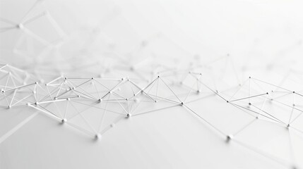 Minimalist white dots and lines on a clean background, representing a simple yet sophisticated tech network