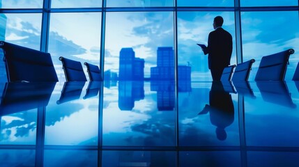 Person delivering a presentation in a corporate boardroom