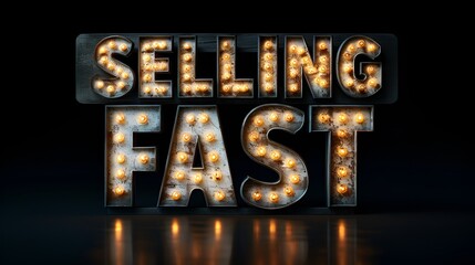 Sign - “SELLING FAST ” - graphic resource - background - important message - dramatic illustration - bold letters