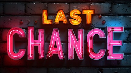 Sign - &ldquo;LAST CHANCE &rdquo; - graphic resource - background - important message - dramatic illustration - bold letters