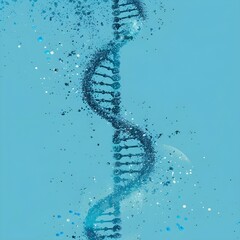 dna background, Dna Strand With A Blue Background

