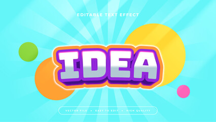 Colorful idea 3d editable text effect - font style