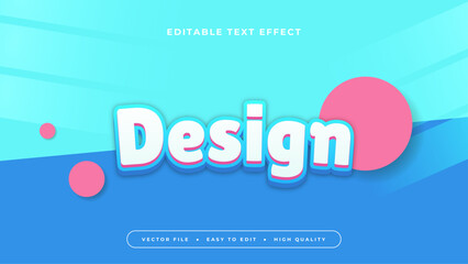 White blue and pink design 3d editable text effect - font style