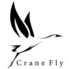 crane bird fly logo design vector	