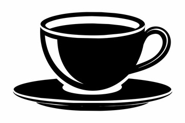 cup of coffee silhouette on white background, Vector illustration, bird, icon, svg, characters, Holiday t shirt, Hand drawn trendy Vector illustration, raven on a branch