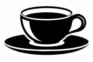 cup of coffee silhouette on white background, Vector illustration, bird, icon, svg, characters, Holiday t shirt, Hand drawn trendy Vector illustration, raven on a branch