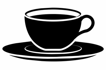 cup of coffee silhouette on white background, Vector illustration, bird, icon, svg, characters, Holiday t shirt, Hand drawn trendy Vector illustration, raven on a branch