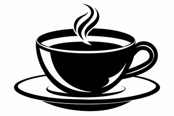 cup of coffee silhouette on white background, Vector illustration, bird, icon, svg, characters, Holiday t shirt, Hand drawn trendy Vector illustration, raven on a branch