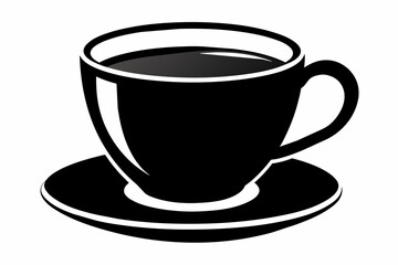 cup of coffee silhouette on white background, Vector illustration, bird, icon, svg, characters, Holiday t shirt, Hand drawn trendy Vector illustration, raven on a branch