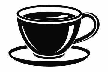 cup of coffee silhouette on white background, Vector illustration, bird, icon, svg, characters, Holiday t shirt, Hand drawn trendy Vector illustration, raven on a branch