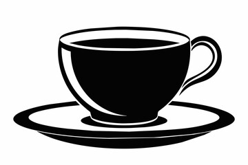 cup of coffee silhouette on white background, Vector illustration, bird, icon, svg, characters, Holiday t shirt, Hand drawn trendy Vector illustration, raven on a branch