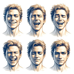 様々な表情の男性