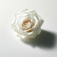 白い美しい一輪のバラ