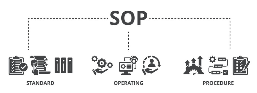SOP concept icon illustration contain standard, operating and procedure.