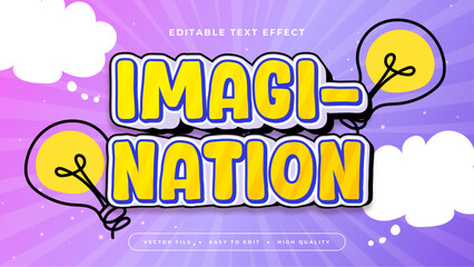 Obraz premium White yellow and purple violet imagination 3d editable text effect - font style