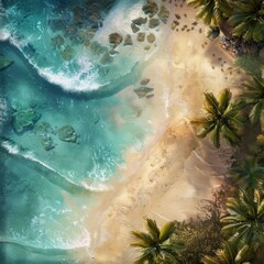Aerial Beach Background Illustration