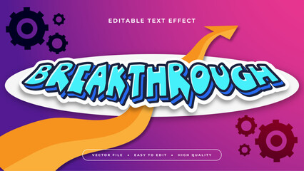 Colorful breakthrough 3d editable text effect - font style