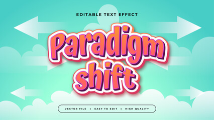 White pink and green paradigm shift 3d editable text effect - font style