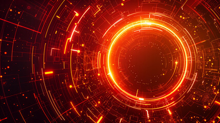 Fototapeta premium Sci Fi Illustration of a neon geometric background for technology.