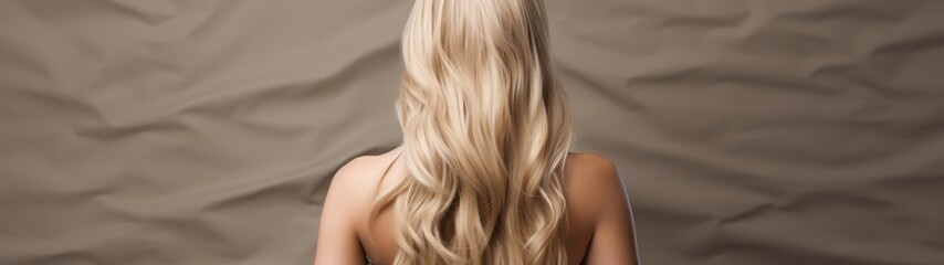 Naklejka premium Glamorous blonde woman with long curly hair