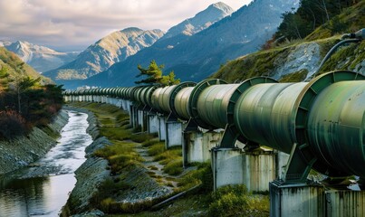 A Lengthy industrial pipeline, suitable for your industrial design
