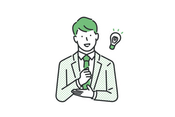 アイデアを思いついたビジネスマン