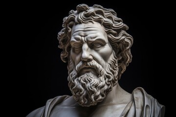 Dramatic portrait of an ancient greek philosopher