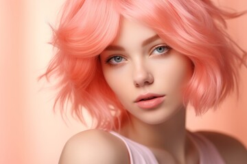 Fototapeta premium vibrant pink hair portrait