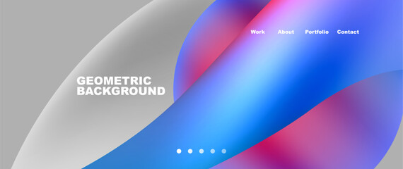 Bright multicolored geometric abstract shapes. Minimal trendy simplicity concept. Modern overlapping forms