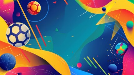 Discover the vibrant, abstract geometric ornament in this sport background, perfect for a national sports day celebration, Sharpen banner with space for text