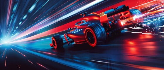 Feel the excitement with our dynamic cover or colourful layout for a sport event, showcasing a night race advertising, Sharpen banner with space for text