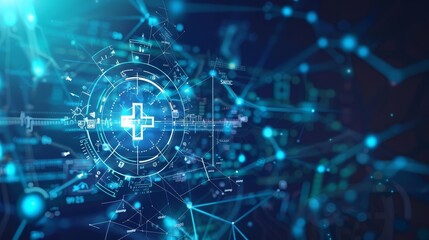 Obraz premium Health care and medical pattern innovation concept science background brings a new era of digital health solutions to light, Sharpen with copy space