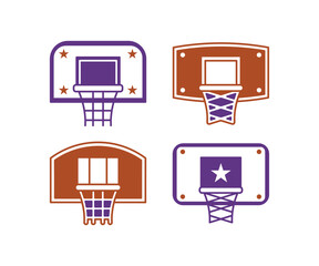 basketball ring sport game vector icon design simple flat illustration collections isolated