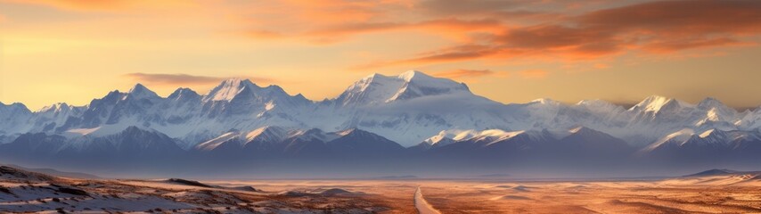 Breathtaking mountain landscape at sunset